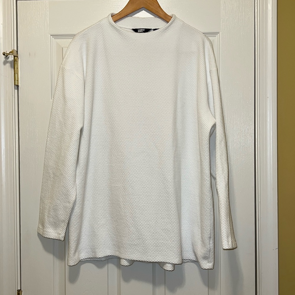 Lands End XL white waffle texture tunic.